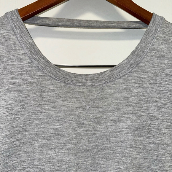 Semi Fit Xersion Gray Short Sleeve Mini T-Shirt Open Back Dress Women's Size L - Picture 2 of 8
